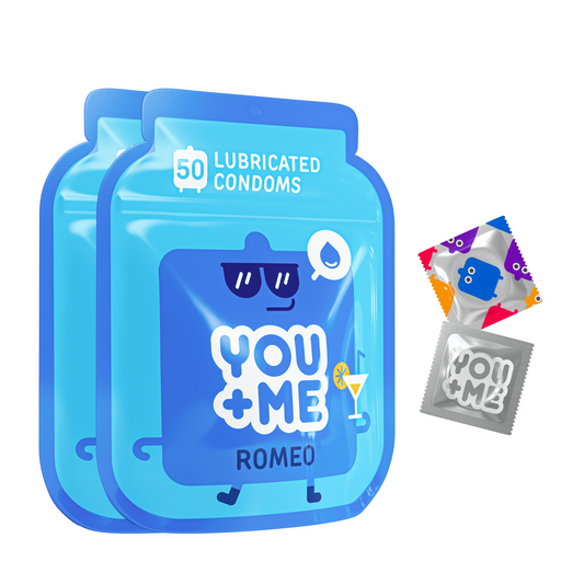 AKCIJA 1+1 BESPLATNO You Me Romeo Vegan kondomi s povećanom dozom lubrikacije 2x50
